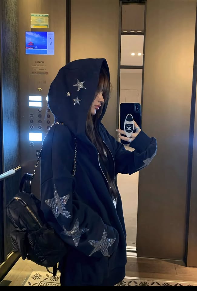 Star zip up hoodie